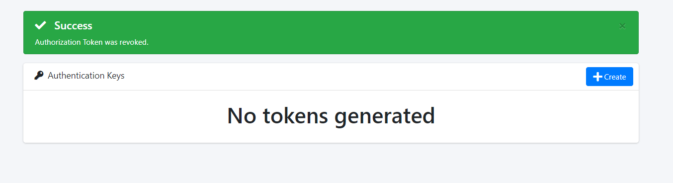 token deleted