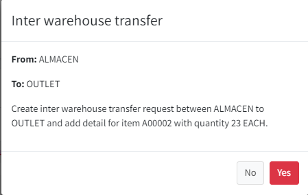 Int warehouse transfer modal