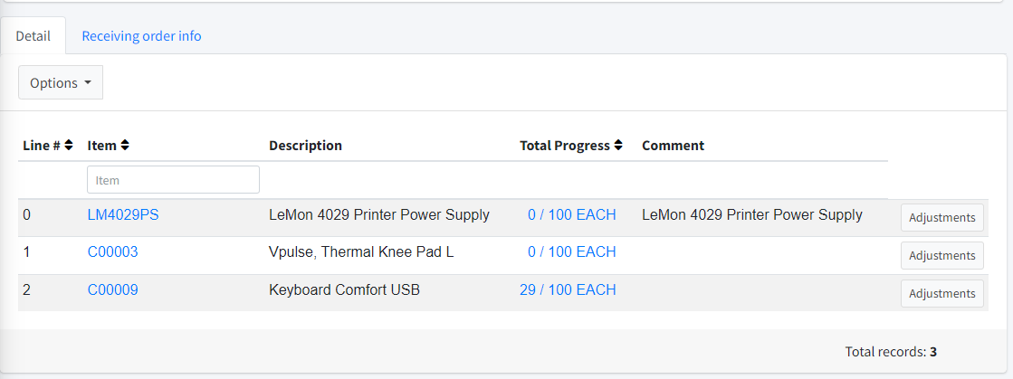 Purchase Order Detail