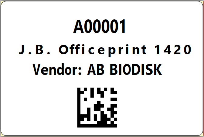 Receiving barcode example